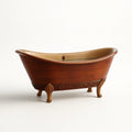 Freistehende Badewanne Retro-Stil Holzoptik Braun